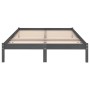 Estructura de cama madera maciza de pino gris 200x200 cm de vidaXL, Camas y somieres - Ref: Foro24-810039, Precio: 85,12 €, D...