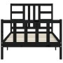 Estructura de cama con cabecero madera maciza negro 100x200 cm de vidaXL, Camas y somieres - Ref: Foro24-3191965, Precio: 135...