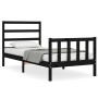 Estructura de cama con cabecero madera maciza negro 100x200 cm de vidaXL, Camas y somieres - Ref: Foro24-3191900, Precio: 125...