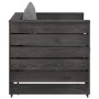 Muebles de jardín 2 piezas con cojines madera impregnada gris en Conjuntos de jardín | Comprar online en Foru.es