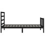Estructura de cama con cabecero madera maciza negro 100x200 cm de vidaXL, Camas y somieres - Ref: Foro24-3191900, Precio: 125...