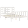 Estructura de cama con cabecero madera maciza blanco 140x190 cm de vidaXL, Camas y somieres - Ref: Foro24-3191952, Precio: 13...