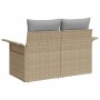 Sofá de jardín con cojín Beige 141 x 62 x 69 cm ratán sintético en Sofás de exterior | Comprar online en Foru.es