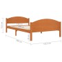 Estructura de cama madera maciza pino marrón miel 120x200 cm de vidaXL, Camas y somieres - Ref: Foro24-322038, Precio: 153,16...