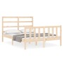 Estructura de cama con cabecero madera maciza 140x190 cm de vidaXL, Camas y somieres - Ref: Foro24-3191886, Precio: 119,40 €,...