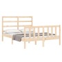 Estructura de cama con cabecero madera maciza 140x190 cm de vidaXL, Camas y somieres - Ref: Foro24-3191886, Precio: 119,40 €,...