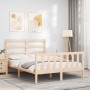 Estructura de cama con cabecero madera maciza 140x190 cm de vidaXL, Camas y somieres - Ref: Foro24-3191886, Precio: 119,40 €,...