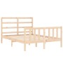 Estructura de cama con cabecero madera maciza 140x190 cm de vidaXL, Camas y somieres - Ref: Foro24-3191886, Precio: 119,40 €,...