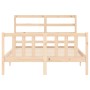 Estructura de cama con cabecero madera maciza 140x190 cm de vidaXL, Camas y somieres - Ref: Foro24-3191886, Precio: 119,40 €,...