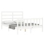 Estructura de cama con cabecero madera maciza blanco 140x200 cm de vidaXL, Camas y somieres - Ref: Foro24-3191907, Precio: 12...