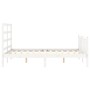 Estructura de cama con cabecero madera maciza blanco 140x200 cm de vidaXL, Camas y somieres - Ref: Foro24-3191907, Precio: 12...