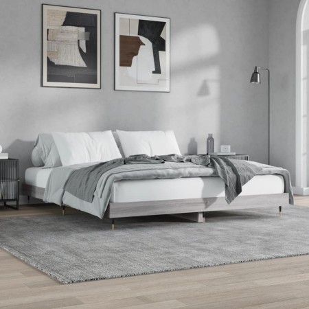 Estructura de cama madera de ingeniería gris Sonoma 120x200 cm de vidaXL, Camas y somieres - Ref: Foro24-832155, Precio: 127,...
