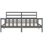Estructura de cama con cabecero madera maciza gris 200x200 cm de vidaXL, Camas y somieres - Ref: Foro24-3191928, Precio: 164,...