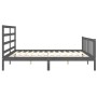 Estructura de cama con cabecero madera maciza gris 200x200 cm de vidaXL, Camas y somieres - Ref: Foro24-3191928, Precio: 164,...