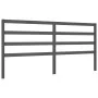 Gray solid wood bed frame with headboard 200x200 cm by vidaXL, Beds and slatted bases - Ref: Foro24-3191928, Price: 162,68 €,...