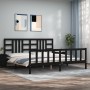 Estructura de cama con cabecero madera maciza negro 200x200 cm de vidaXL, Camas y somieres - Ref: Foro24-3191995, Precio: 206...