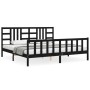 Estructura de cama con cabecero madera maciza negro 200x200 cm de vidaXL, Camas y somieres - Ref: Foro24-3191995, Precio: 206...