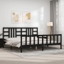 Estructura de cama con cabecero madera maciza negro 200x200 cm de vidaXL, Camas y somieres - Ref: Foro24-3191995, Precio: 206...