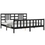 Estructura de cama con cabecero madera maciza negro 200x200 cm de vidaXL, Camas y somieres - Ref: Foro24-3191995, Precio: 206...
