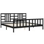 Estructura de cama con cabecero madera maciza negro 200x200 cm de vidaXL, Camas y somieres - Ref: Foro24-3191995, Precio: 206...