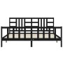 Estructura de cama con cabecero madera maciza negro 200x200 cm de vidaXL, Camas y somieres - Ref: Foro24-3191995, Precio: 206...