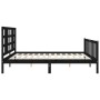Estructura de cama con cabecero madera maciza negro 200x200 cm de vidaXL, Camas y somieres - Ref: Foro24-3191995, Precio: 206...