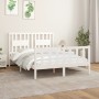 Estructura de cama con cabecero madera pino blanco 140x200 cm de vidaXL, Camas y somieres - Ref: Foro24-3188167, Precio: 145,...