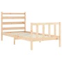 Estructura de cama con cabecero madera maciza 90x200 cm de vidaXL, Camas y somieres - Ref: Foro24-3192021, Precio: 87,36 €, D...