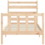 Estructura de cama con cabecero madera maciza 90x200 cm de vidaXL, Camas y somieres - Ref: Foro24-3192021, Precio: 87,36 €, D...