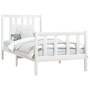 Estructura de cama con cabecero madera de pino blanca 90x200 cm de vidaXL, Camas y somieres - Ref: Foro24-3188152, Precio: 99...