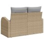 Sofá de jardín Beige 124 x 62 x 69cm ratán sintético en Sofás de exterior | Comprar online en Foru.es