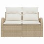 Sofá de jardín Beige 124 x 62 x 69cm ratán sintético en Sofás de exterior | Comprar online en Foru.es