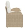 Sofá de jardín Beige 124 x 62 x 69cm ratán sintético en Sofás de exterior | Comprar online en Foru.es