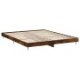 Estructura de cama madera de ingeniería roble ahumado 200x200cm de vidaXL, Camas y somieres - Ref: Foro24-832218, Precio: 161...