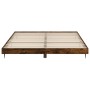 Estructura de cama madera de ingeniería roble ahumado 200x200cm de vidaXL, Camas y somieres - Ref: Foro24-832218, Precio: 161...