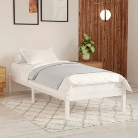 Solid white pine wood bed frame 90x200 cm by vidaXL, Beds and slatted bases - Ref: Foro24-810003, Price: 61,84 €, Discount: %