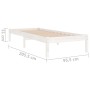 Estructura de cama de madera maciza de pino blanca 90x200 cm de vidaXL, Camas y somieres - Ref: Foro24-810003, Precio: 66,25 ...