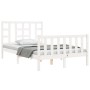 Estructura cama de matrimonio con cabecero madera maciza blanco de vidaXL, Camas y somieres - Ref: Foro24-3191942, Precio: 12...