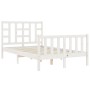 Estructura cama de matrimonio con cabecero madera maciza blanco de vidaXL, Camas y somieres - Ref: Foro24-3191942, Precio: 12...