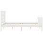 Estructura cama de matrimonio con cabecero madera maciza blanco de vidaXL, Camas y somieres - Ref: Foro24-3191942, Precio: 12...
