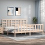 Estructura de cama con cabecero madera maciza 200x200 cm de vidaXL, Camas y somieres - Ref: Foro24-3191991, Precio: 148,70 €,...