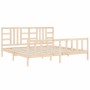 Estructura de cama con cabecero madera maciza 200x200 cm de vidaXL, Camas y somieres - Ref: Foro24-3191991, Precio: 148,70 €,...