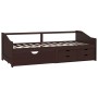 Sofá cama 3 plazas cajones pino macizo marrón oscuro 90x200 cm de vidaXL, Camas y somieres - Ref: Foro24-322172, Precio: 236,...