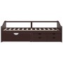 Sofá cama 3 plazas cajones pino macizo marrón oscuro 90x200 cm de vidaXL, Camas y somieres - Ref: Foro24-322172, Precio: 236,...