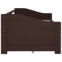 Sofá cama 3 plazas cajones pino macizo marrón oscuro 90x200 cm de vidaXL, Camas y somieres - Ref: Foro24-322172, Precio: 236,...