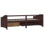 Sofá cama 3 plazas cajones pino macizo marrón oscuro 90x200 cm de vidaXL, Camas y somieres - Ref: Foro24-322172, Precio: 236,...