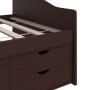 Sofá cama 3 plazas cajones pino macizo marrón oscuro 90x200 cm de vidaXL, Camas y somieres - Ref: Foro24-322172, Precio: 236,...