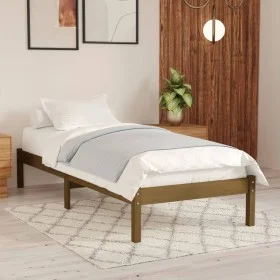 Estructura de cama madera maciza pino marrón miel 100x200 cm de vidaXL, Camas y somieres - Ref: Foro24-810010, Precio: 70,71 ...