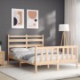 Estructura de cama con cabecero madera maciza 140x190 cm de vidaXL, Camas y somieres - Ref: Foro24-3192016, Precio: 125,07 €,...