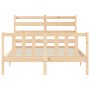 Estructura de cama con cabecero madera maciza 140x190 cm de vidaXL, Camas y somieres - Ref: Foro24-3192016, Precio: 125,07 €,...